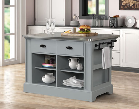 Urrur Stainless Steel Top Kitchen Island