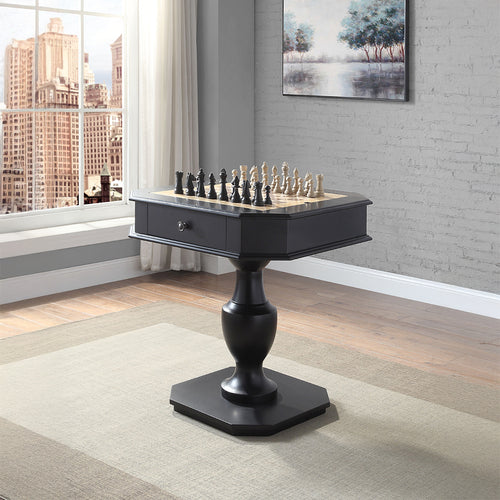 Galini 3-in-1 Game Table - Reversible Chess, Checkers & Backgammon Tray in Black, White or Walnut