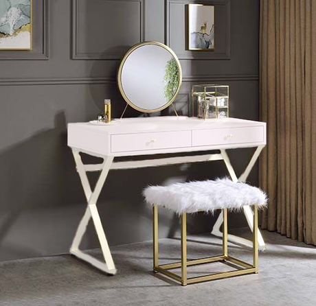 Adao Vanity Mirror & Stool Set