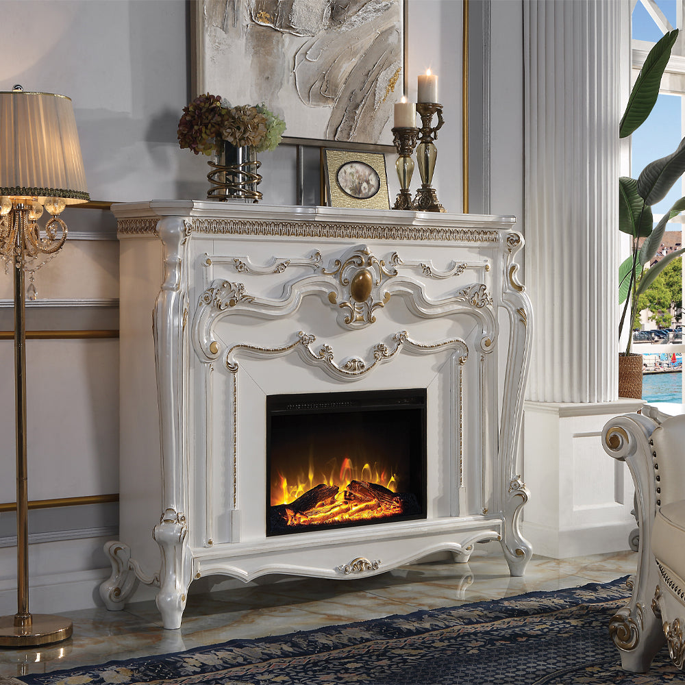 Picardy Entertainment Center, Fireplace, Mirror & Bench