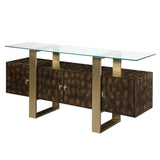 Mabyn Glass-Top Console Cabinet