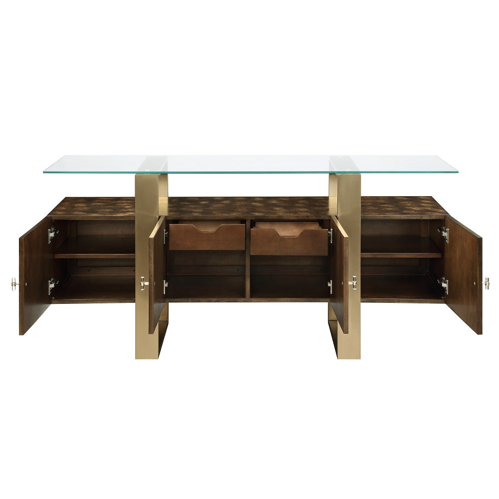 Mabyn Glass-Top Console Cabinet