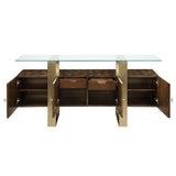 Mabyn Glass-Top Console Cabinet
