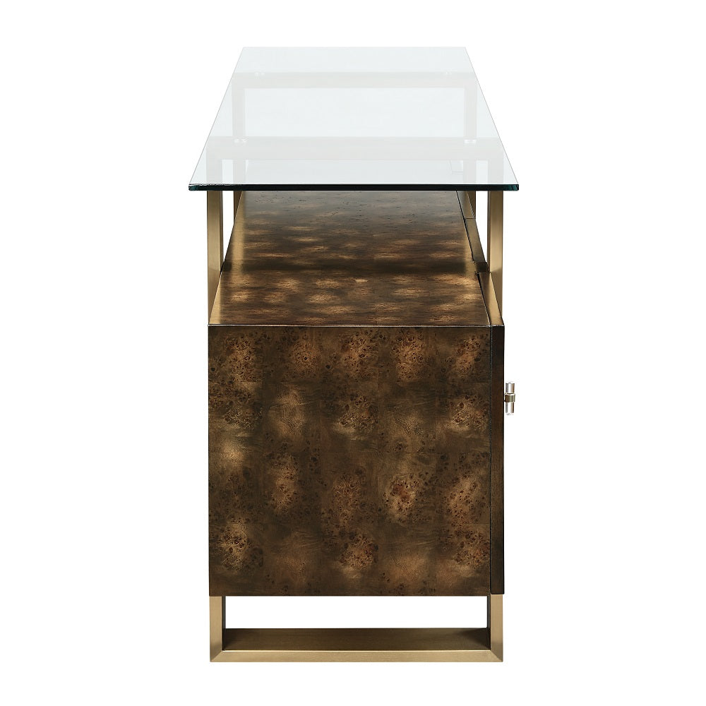 Mabyn Glass-Top Console Cabinet