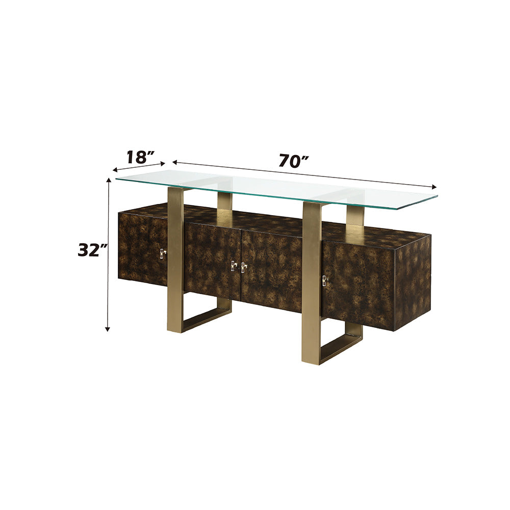 Mabyn Glass-Top Console Cabinet