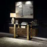 Mabyn Glass-Top Console Cabinet