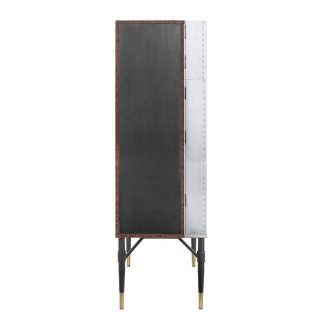 Yoela Riveted Aluminum Wine Cabinet