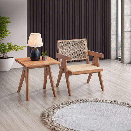 Velentina Rattan Accent Chair & End Table