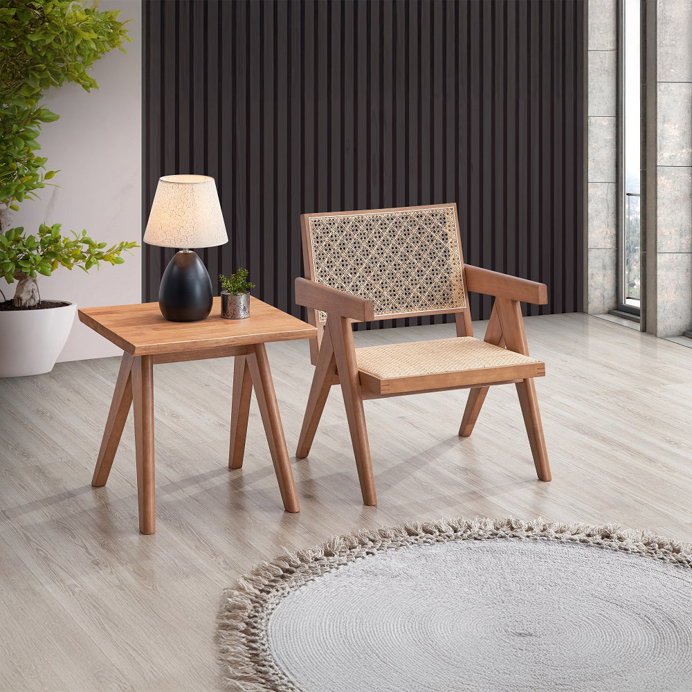 Velentina Rattan Accent Chair & End Table
