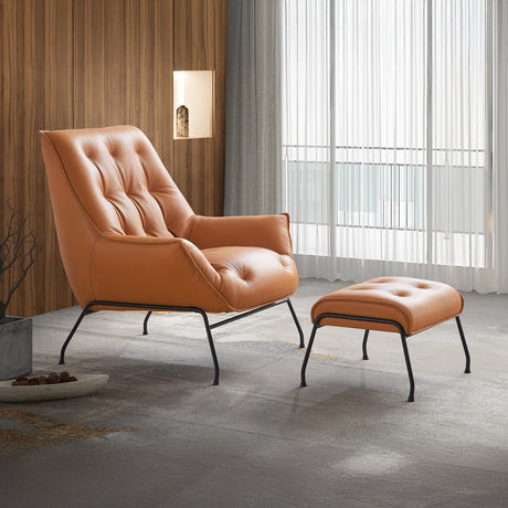 Zusa Top Grain Leather Accent Chair