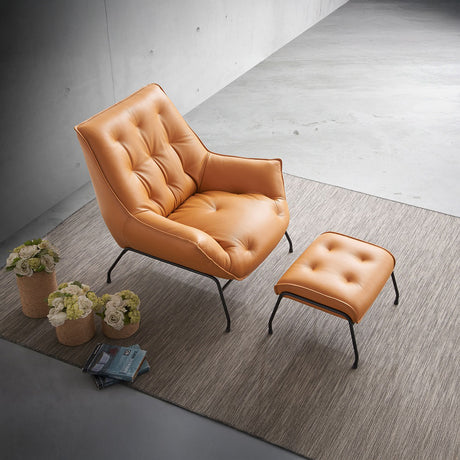 Zusa Top Grain Leather Accent Chair