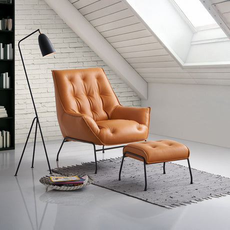 Zusa Top Grain Leather Accent Chair