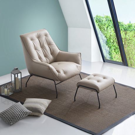 Zusa Top Grain Leather Accent Chair
