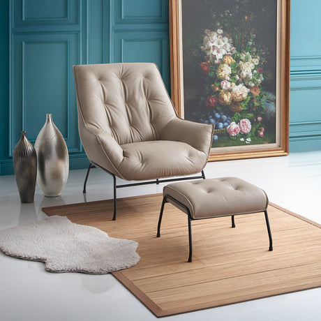 Zusa Top Grain Leather Accent Chair