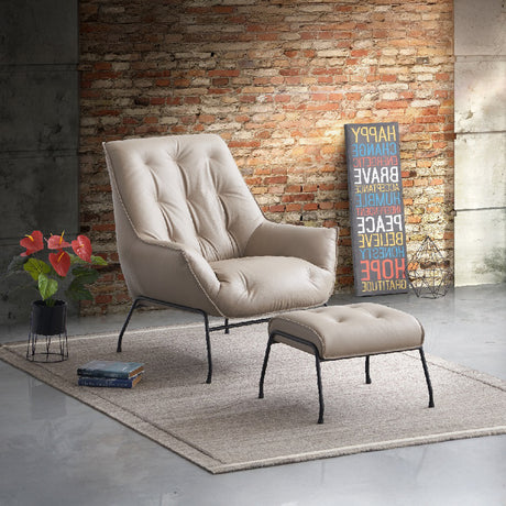 Zusa Top Grain Leather Accent Chair
