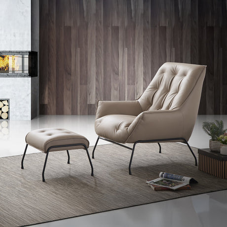 Zusa Top Grain Leather Accent Chair