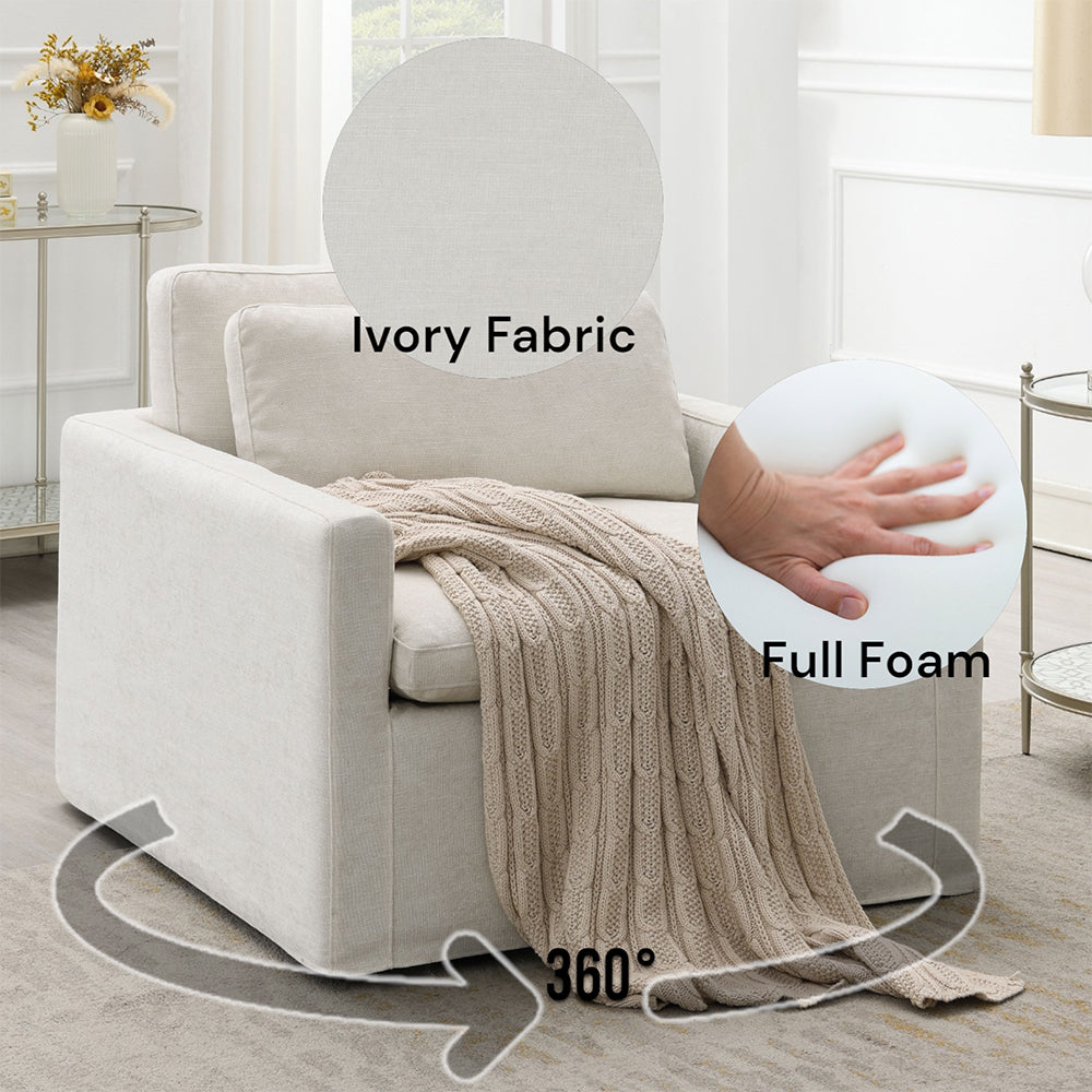 Naveen Swivel Accent Chair with Pillow