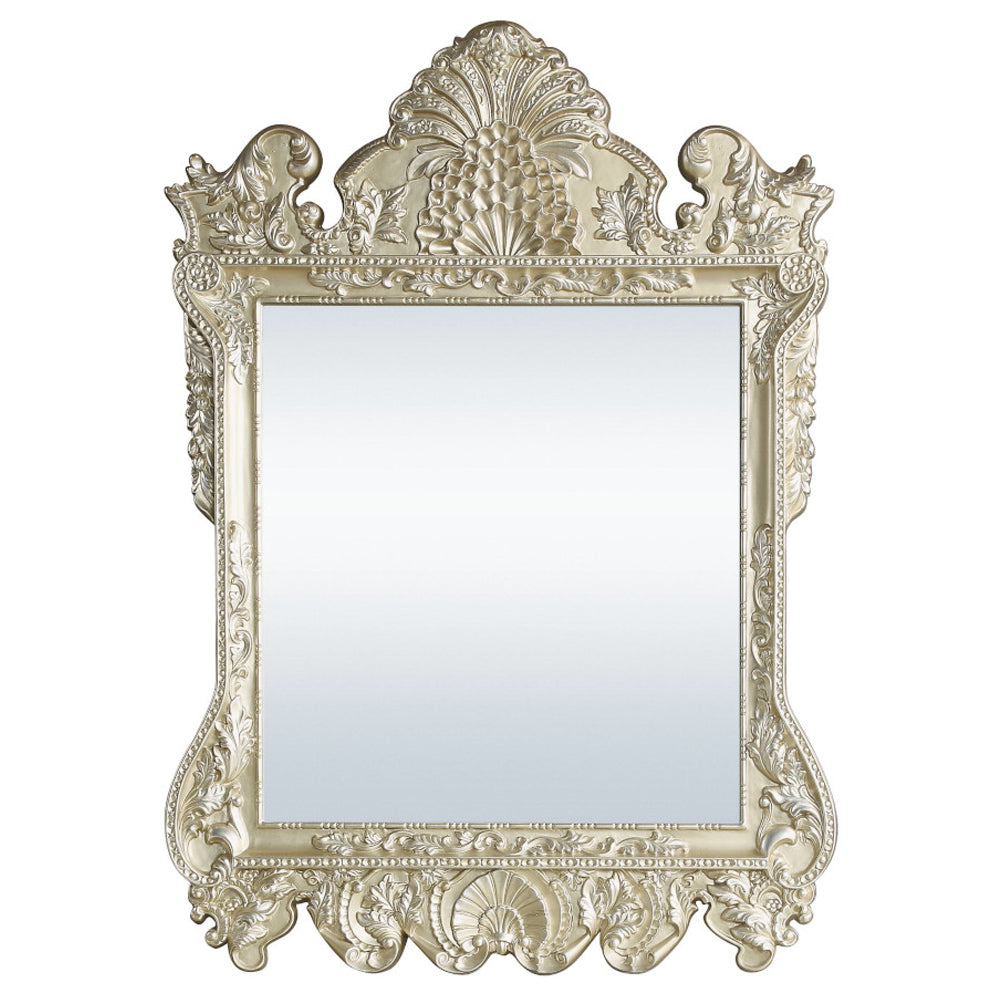 Vatican Scrolled Floral Mirror & Tufted Bench