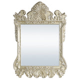 Vatican Scrolled Floral Mirror & Tufted Bench