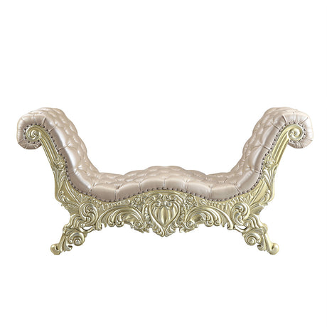 Vatican Scrolled Floral Mirror & Tufted Bench