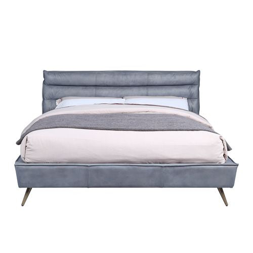 Doris Top Grain Leather Upholstered Bed