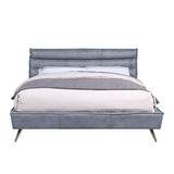 Doris Top Grain Leather Upholstered Bed