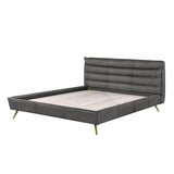Doris Top Grain Leather Upholstered Bed