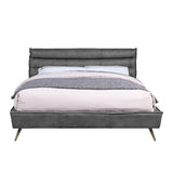 Doris Top Grain Leather Upholstered Bed