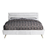 Doris Top Grain Leather Upholstered Bed
