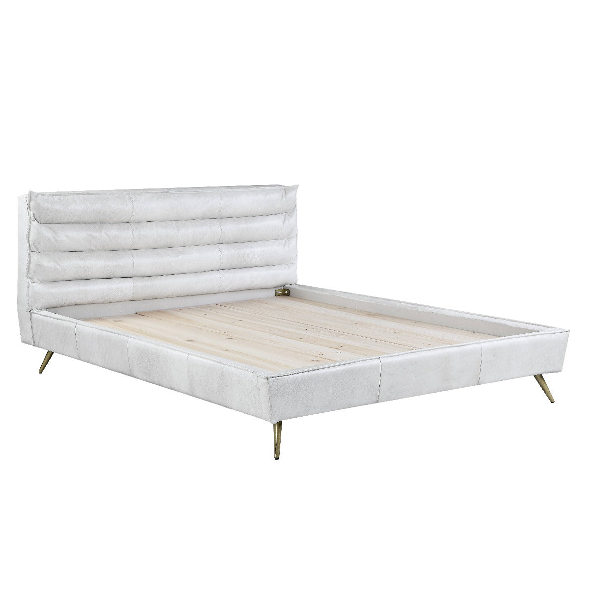 Doris Top Grain Leather Upholstered Bed