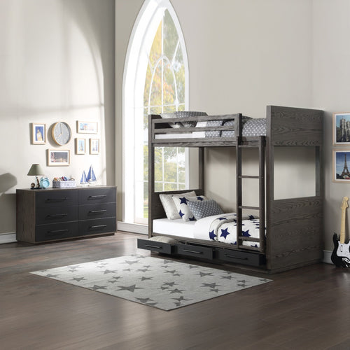 Estevon 6-Drawer Dresser - Dovetail Drawers in Gray Oak
