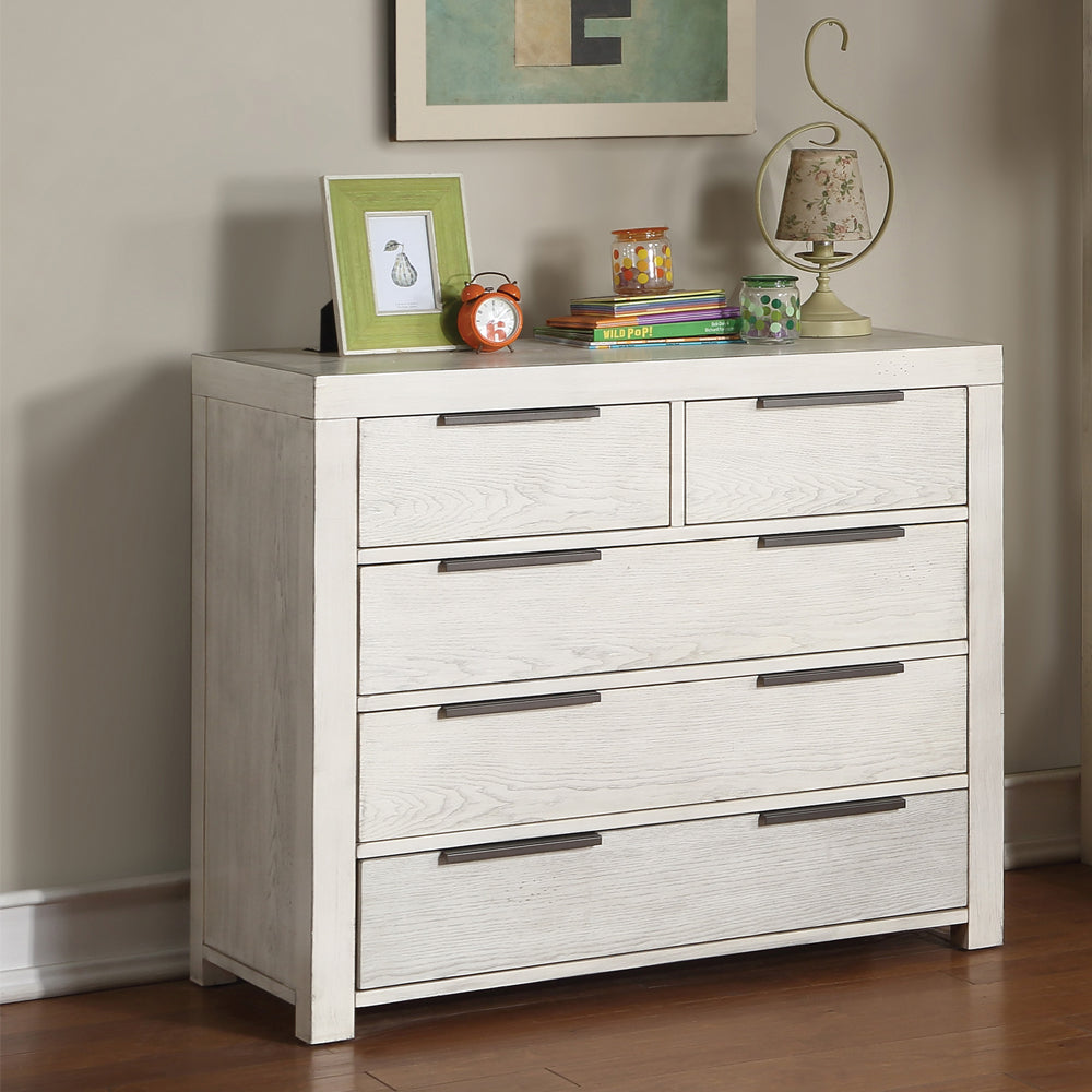 Celerina Queen Loft Bed & 5-Drawer Chest