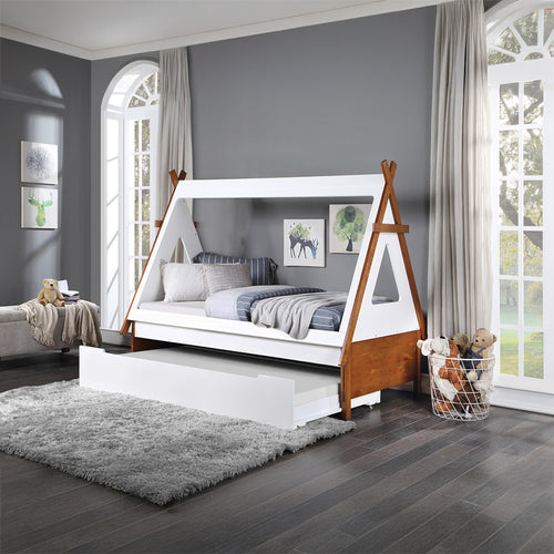Loreen Twin House Bed - Teepee-Style Frame in Oak & White