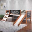 Aurea Twin Loft Bed with Slide & Chalkboard Panels