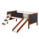 Aurea Twin Loft Bed with Slide & Chalkboard Panels