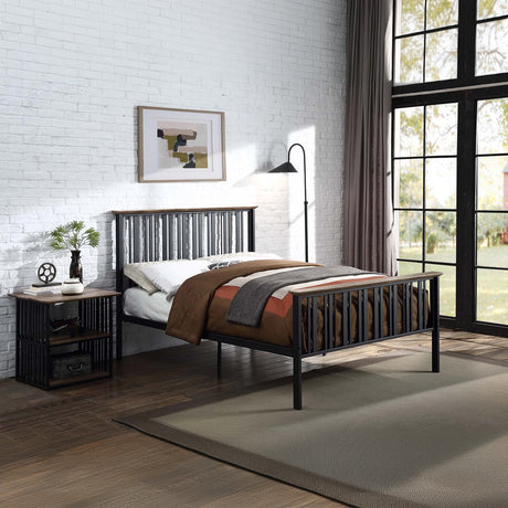 Zudora Full Metal Bed & Nightstand