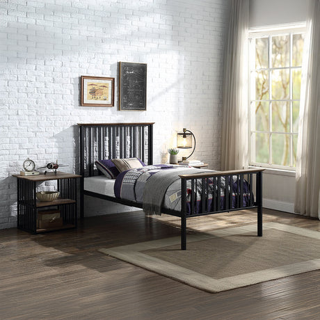 Zudora Full Metal Bed & Nightstand