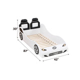 Colen Twin Car Bed with LED Lights