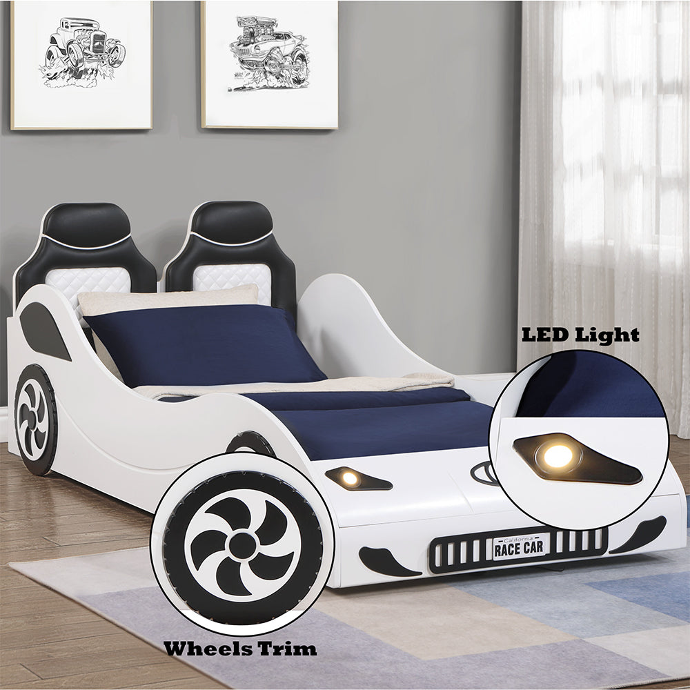 Colen Twin Car Bed with LED Lights