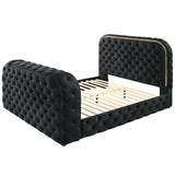 Kana Velvet Smart Bed with LED Headboard, Fireplace & Lift TV Stand