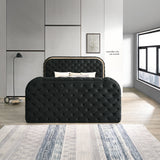 Kana Velvet Smart Bed with LED Headboard, Fireplace & Lift TV Stand
