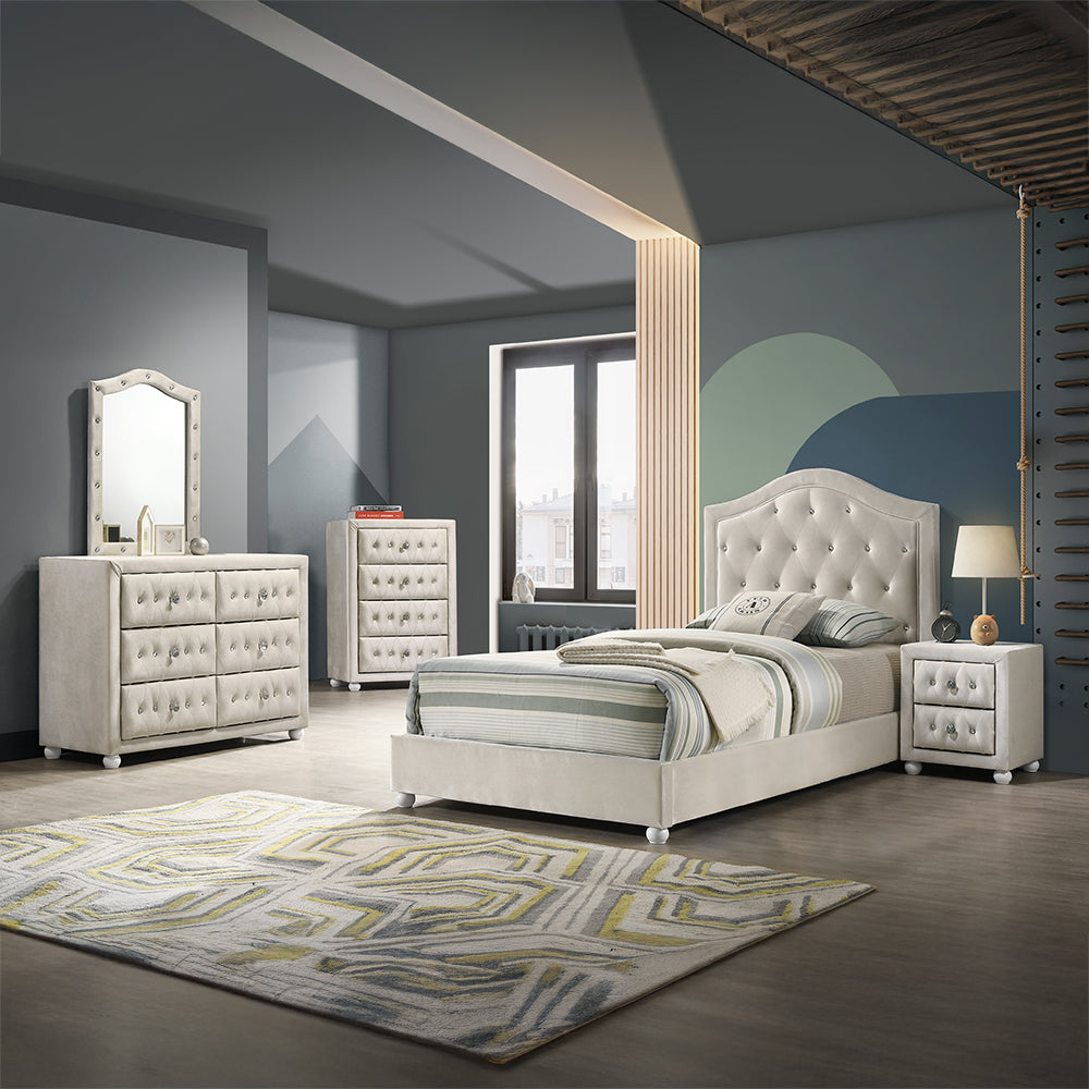 Reggie Tufted Upholstered Mirror