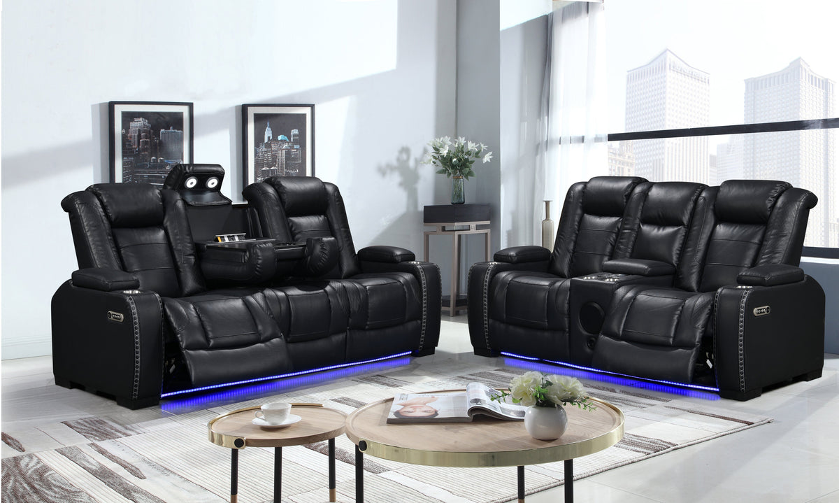 Contemporary Fabric Sofa and Loveseat 2-Piece Living Room Set - Modern Minimalist Seating