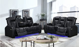 Contemporary Fabric Sofa and Loveseat 2-Piece Living Room Set - Modern Minimalist Seating