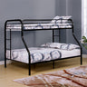 Finnerty Contemporary Metal Bunk Bed with Attached Ladder - Twin over Full or Full over Full in Black, Silver or White - cm-bk1032bk-tf-1
