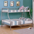 Finnerty Contemporary Metal Bunk Bed with Attached Ladder - Twin over Full or Full over Full in Black, Silver or White - cm-bk1032sv-tf-1