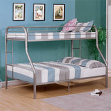 Finnerty Contemporary Metal Bunk Bed with Attached Ladder - Twin over Full or Full over Full in Black, Silver or White - cm-bk1032sv-tf-1