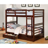 California IV Transitional Wood Bunk Bed with Attached Ladder - Twin over Twin or Twin over Full - cm-bk588t-ex-1