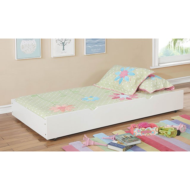 Omnus Transitional Youth Bedroom Furniture - Chest, Dresser, Desk, Hutch, Mirror & Trundle - cm-tr453-wh-1