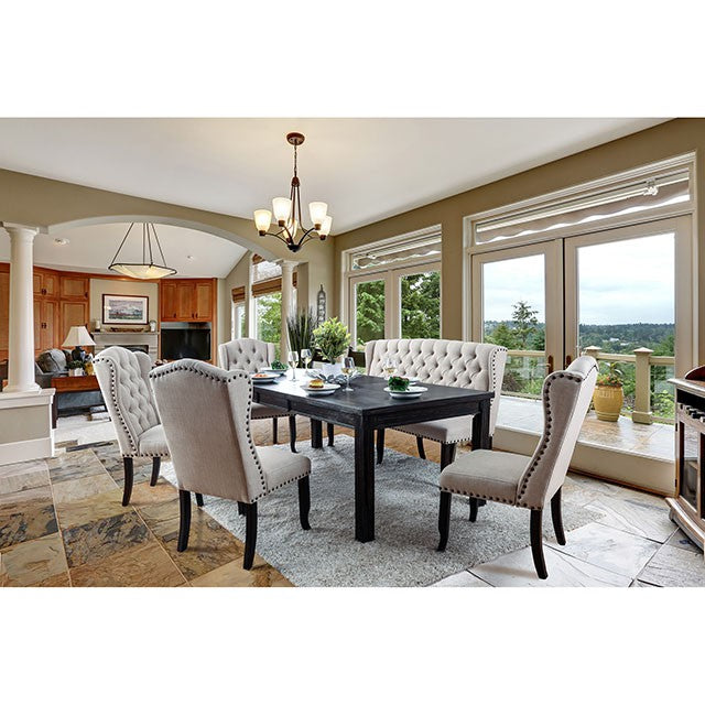 Sania Rustic Bar & Counter Height Dining Collection - Distressed Tables, Chairs & Nailhead Benches - cm3324bk-t-84-bench-z